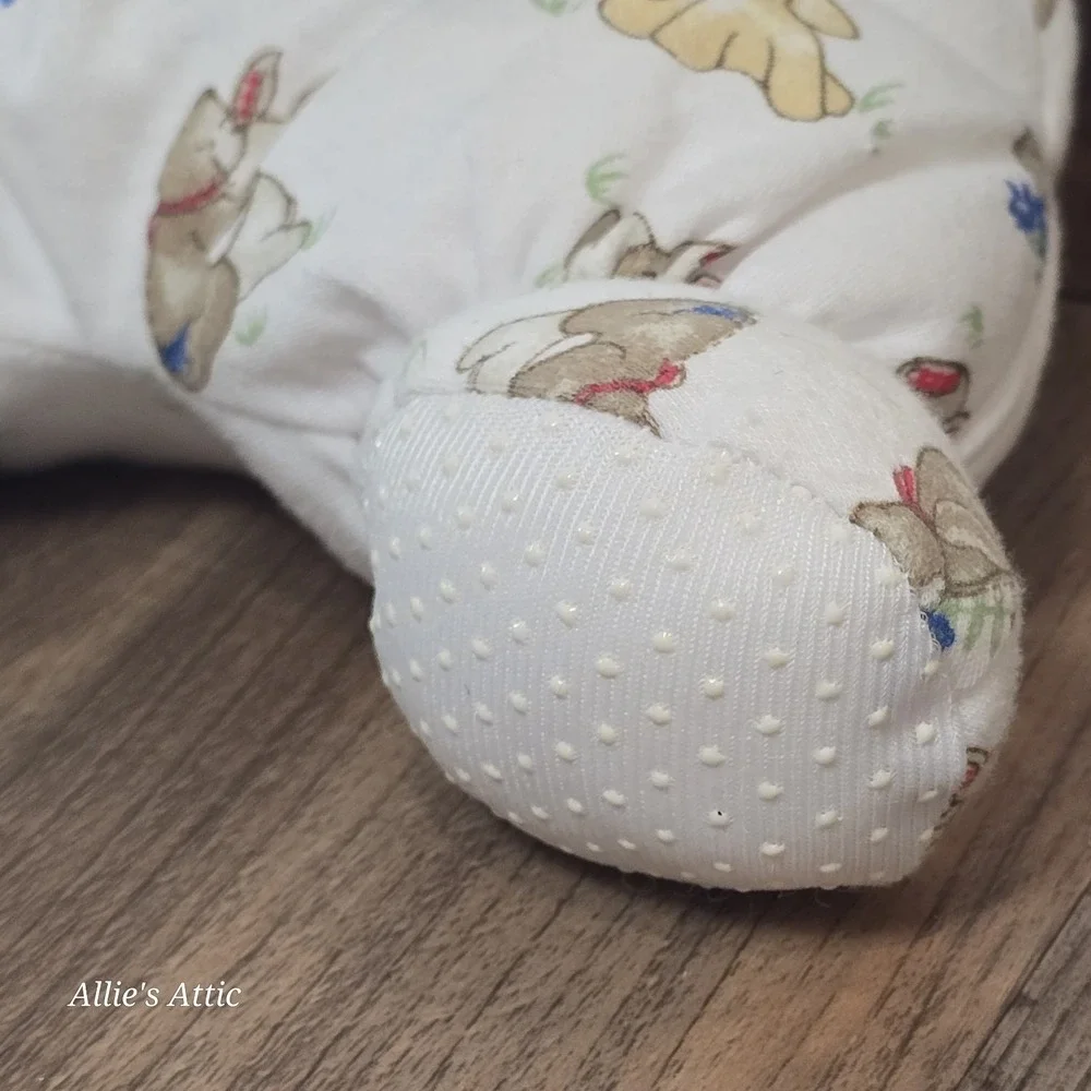 Carter's Classic Bunny Rabbit Plush Lovey Teddy Baby Toy Rattle White Red Pjs